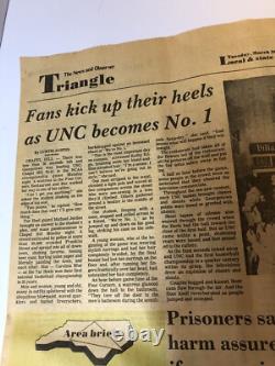 1982 UNC NCAA Champs Michael Jordan Newspaper The News And Observer Raleigh Mike