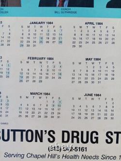 1983-84 UNC Tarheels Basketball Calendar Poster Michael Jordan Last Season