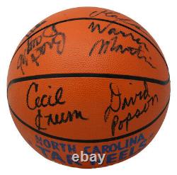 1984 UNC Tarheels Team Signed Basketball Vintage Jordan+11 PSA/DNA JSA LOAs