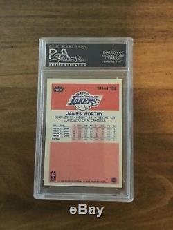 1986 Fleer James Worthy #131 Basketball Lakers ROOKIE GRADE PSA 8 Tarheels UNC