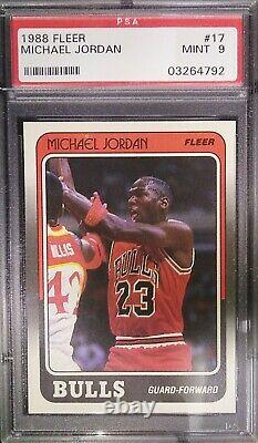 1988 FLEER Michael Jordan #17 PSA 9 MINT Chicago Bulls UNC Tarheels Wizards
