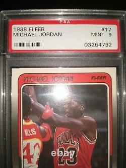 1988 FLEER Michael Jordan #17 PSA 9 MINT Chicago Bulls UNC Tarheels Wizards