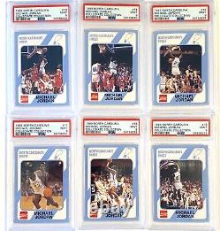 1989 COCA COLA MICHAEL JORDAN North Carolina UNC SP Set 6 PSA 9's Mint