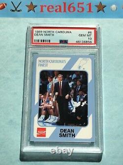 1989 North Carolina #6 DEAN SMITH Perfect PSA 10 Gem Mint Pop 1 HOF Tar Heels RC