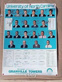 1993 NCAA Champs UNC Tar Heels Team Calendar Poster Signed/Autographed by 15