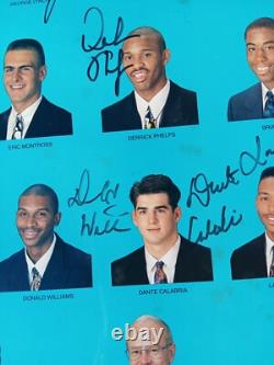 1993 NCAA Champs UNC Tar Heels Team Calendar Poster Signed/Autographed by 15