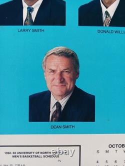 1993 NCAA Champs UNC Tar Heels Team Calendar Poster Signed/Autographed by 15
