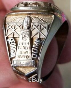 1993 Unc North Carolina Tarheels Peach Bowl Champions Championship Players Ring