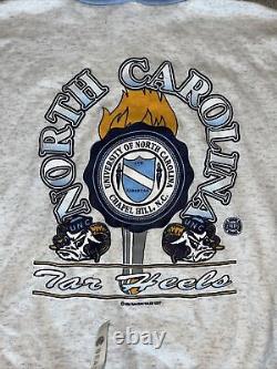 1994 2 Tone North Carolina Tar Heels Hoodie Hooded Sweatshirt Spell Out UNC xL/L