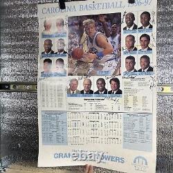 1996-1997 VINCE CARTER UNC Tar Heels Basketball Calendar Poster Autographed