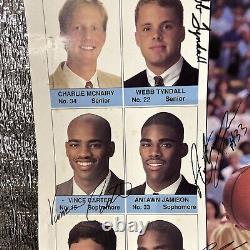 1996-1997 VINCE CARTER UNC Tar Heels Basketball Calendar Poster Autographed
