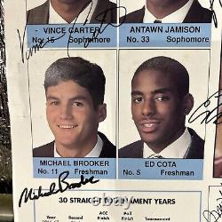 1996-1997 VINCE CARTER UNC Tar Heels Basketball Calendar Poster Autographed
