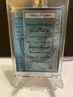 1998-99 Vince Carter Press Pass Auto RC Signed Rookie UNC Tarheels Signature SP