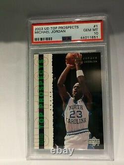 2003 Upper Deck Top Prospects #1 Michael Jordan PSA 10 GEM MINT BULL HOF UNC TAR