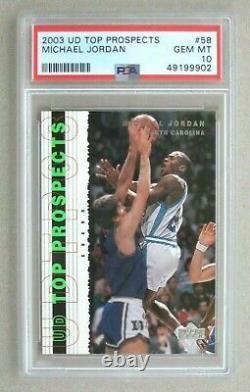 2003 Upper Deck Top Prospects Michael Jordan #58 UNC Tar Heels, PSA 10 NEW GRADE