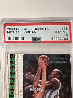 2003 Upper Deck Top Prospects Michael Jordan PSA 10 UNC Tar Heels