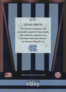 2007 Dean Smith Donruss Elite Colors #/25 Autograph Unc North Carolina Tarheels
