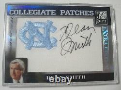 2007 Donruss Elite Dean Smith Unc Logo Patch Auto Signature #'d 79/250 Tar Heels