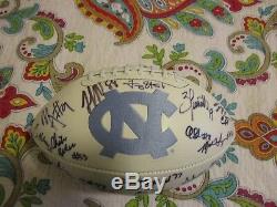 2008 Unc North Carolina Tarheels Team Signed Football Hakeem Nicks Yates Proof