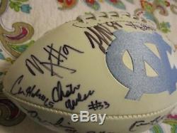 2008 Unc North Carolina Tarheels Team Signed Football Hakeem Nicks Yates Proof