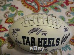 2008 Unc North Carolina Tarheels Team Signed Football Hakeem Nicks Yates Proof