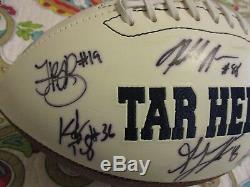 2008 Unc North Carolina Tarheels Team Signed Football Hakeem Nicks Yates Proof