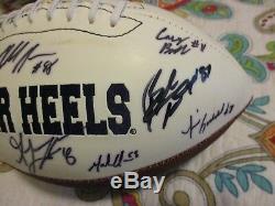 2008 Unc North Carolina Tarheels Team Signed Football Hakeem Nicks Yates Proof