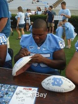 2008 Unc North Carolina Tarheels Team Signed Football Hakeem Nicks Yates Proof