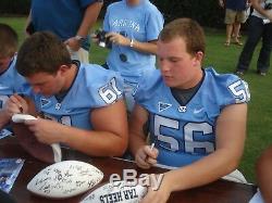 2008 Unc North Carolina Tarheels Team Signed Football Hakeem Nicks Yates Proof