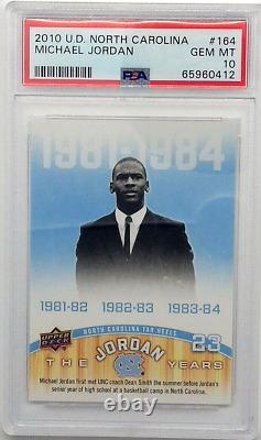 2010-11 Upper Deck UD North Carolina Michael Jordan #164, Graded PSA 10, Pop 13