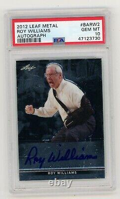 2012 Leaf Metal Roy Williams Auto PSA 10 UNC Tar Heels