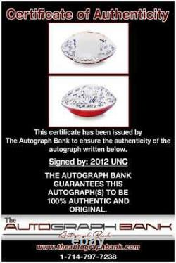 2012 Unc Tar Heels authentic signed NCAA team football WithCert (A1)
