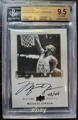 2013 Ud All Time Greats Sigs Michael Jordan Auto #d 43/45 Gem Mint 9.5/10 Unc