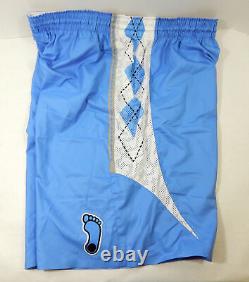 2015-16 North Carolina Tar Heels UNC Game Issued Blue Shorts Jordan 38 075