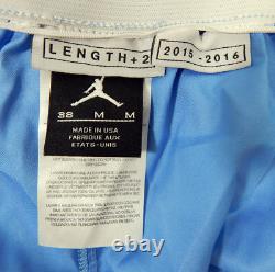 2015-16 North Carolina Tar Heels UNC Game Issued Blue Shorts Jordan 38 075