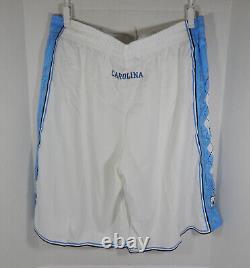 2015-16 North Carolina Tar Heels UNC Game Issued White Basketball Shorts 44+2 8