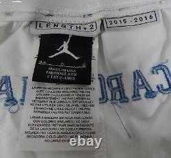 2015-16 North Carolina Tar Heels UNC Game Issued White Basketball Shorts 44+2 8