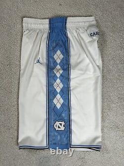 2015-16 North Carolina Tar Heels UNC Game Issued White Shorts Jordan 36+2