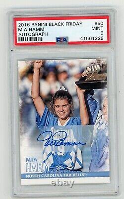 2016 Panini Black Friday Mia Hamm Auto PSA 9 UNC Tar Heels