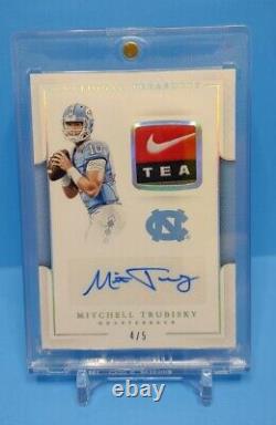 2017 National Treasures Mitchell Trubisky Nike Patch Auto /5 RPA UNC Tar Heels