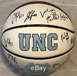 2018/19 North Carolina Tar Heels UNC Team Signed Logo Basketball Little White