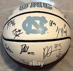 2018/19 North Carolina Tar Heels UNC Team Signed Logo Basketball Little White