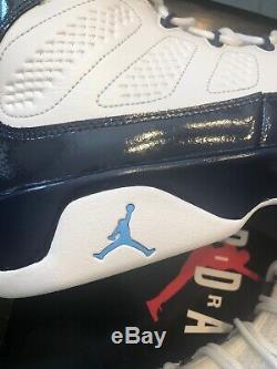 2019 Nike Air Jordan 9 Retro SZ 10.5 White Carolina Blue UNC Tarheels
