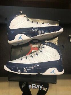 2019 Nike Air Jordan 9 Retro SZ 10 White Carolina Blue UNC Tarheels