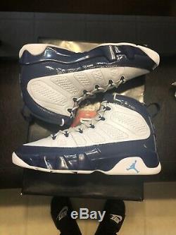 2019 Nike Air Jordan 9 Retro SZ 10 White Carolina Blue UNC Tarheels