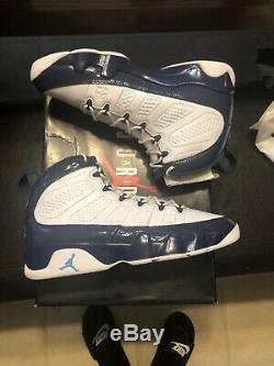 2019 Nike Air Jordan 9 Retro SZ 10 White Carolina Blue UNC Tarheels