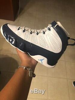 2019 Nike Air Jordan 9 Retro SZ 10 White Carolina Blue UNC Tarheels