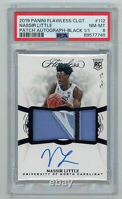 2019 Panini Flawless Collegiate Nassir Little RC RPA 1/1 PSA 8 UNC Tar Heels