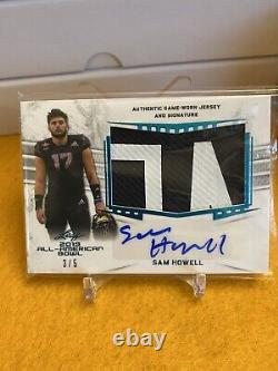 2019 Sam Howell Leaf Metal All-American Bowl #3/5 Nameplate Patch Auto UNC