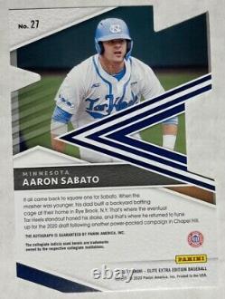 2020 Elite Extra Edition Aaron Sabato Auto RC Die-cut 1/1 Twins UNC Tarheels